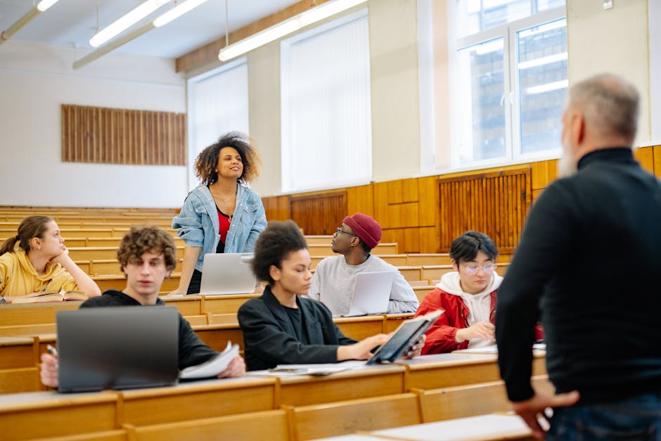 A diverse group of university students a