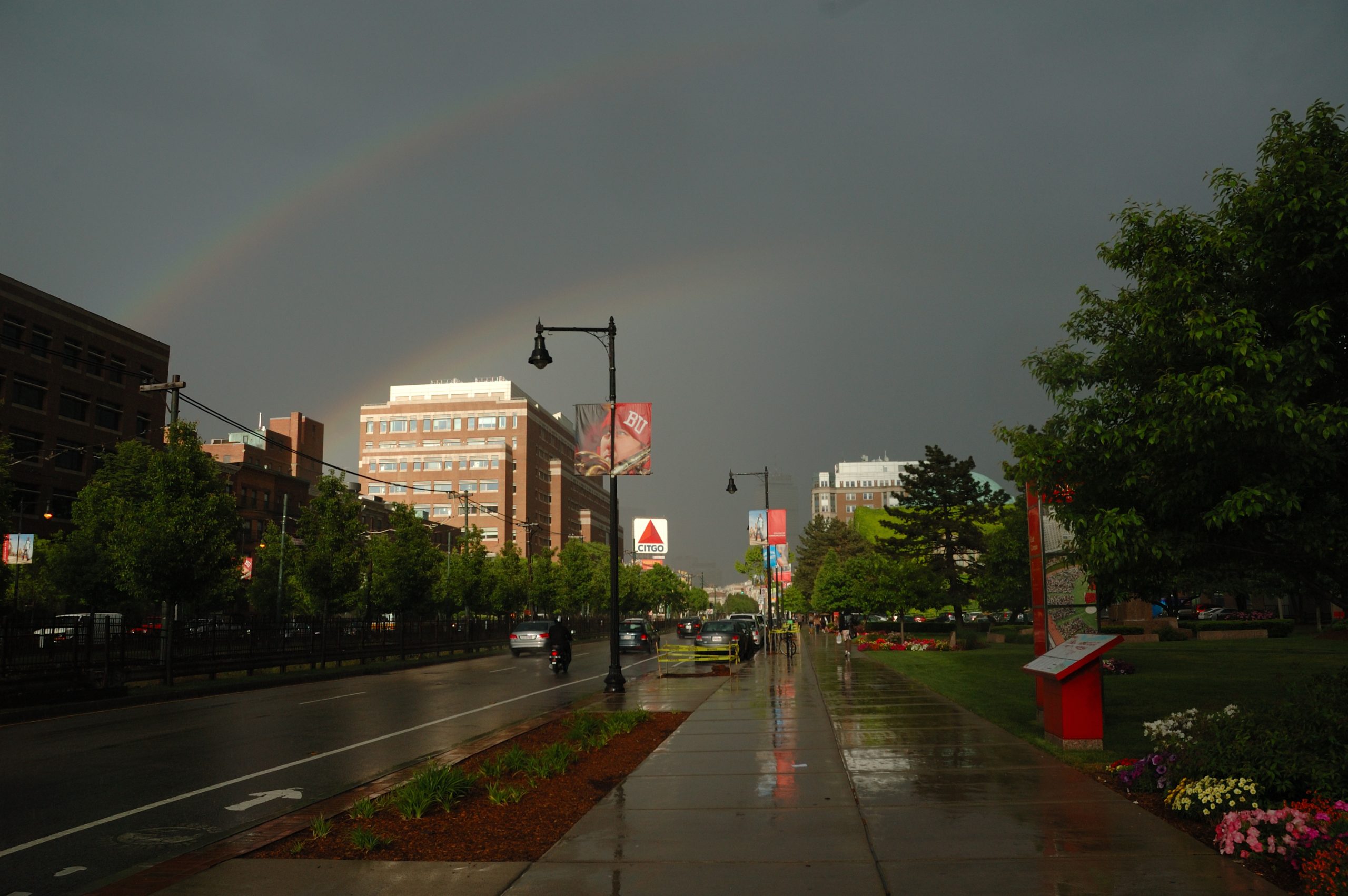 Triple rainbow over Boston Univers
