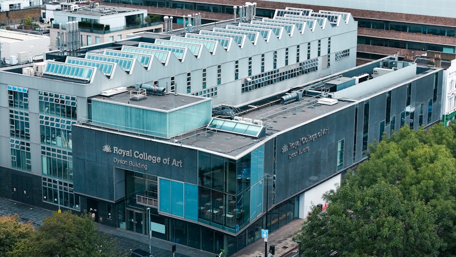 A modern aerial view of the Royal Colleg