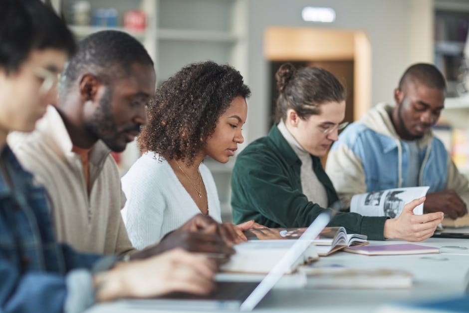 Multiracial group of college students st